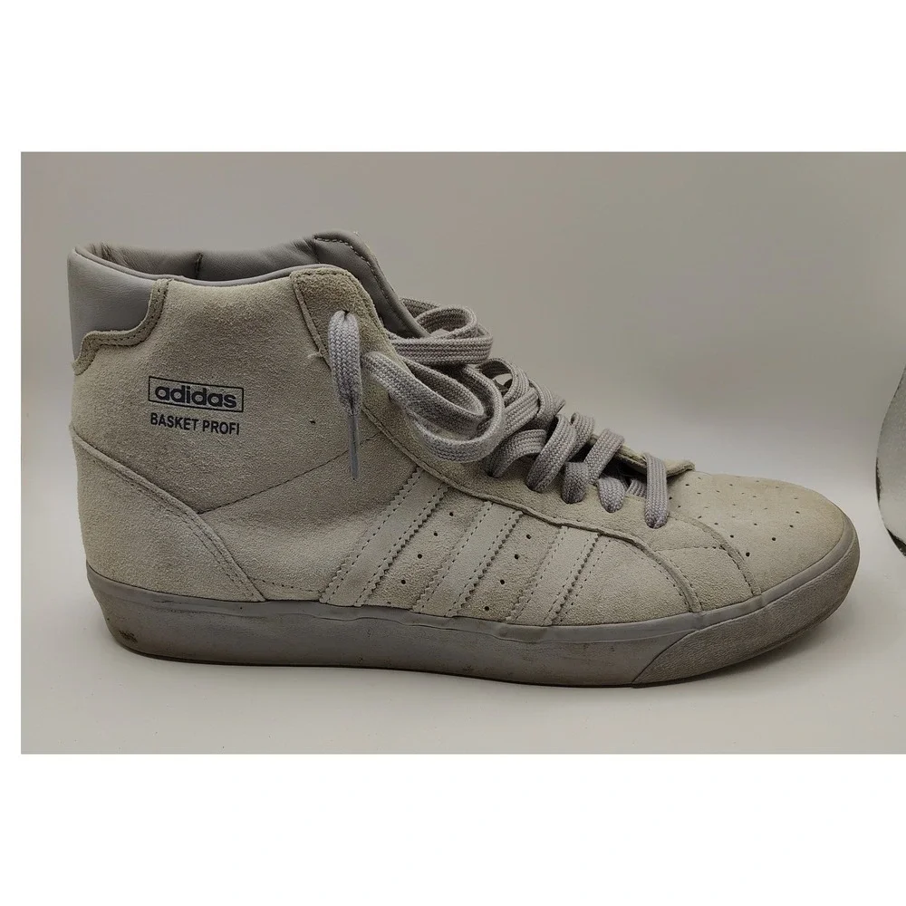 Adidas Basket Profi Mens‎ Grey Suede High Top Sneakers FW4976 Size 10